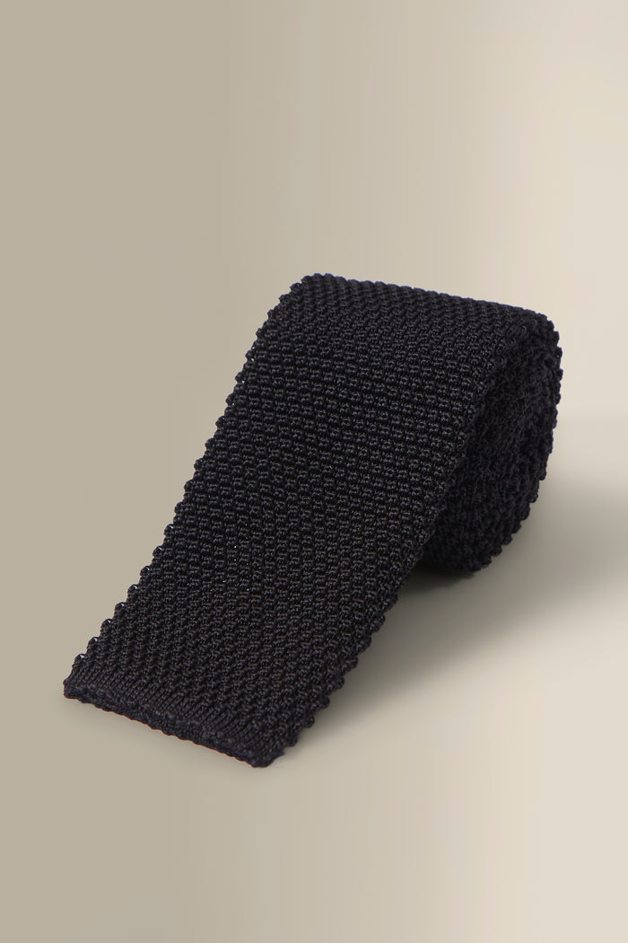 Black Knitted Silk Tie