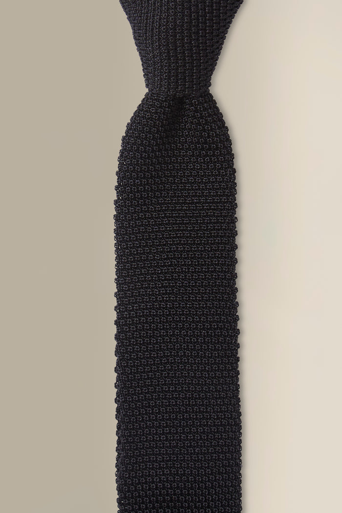 Black Knitted Silk Tie