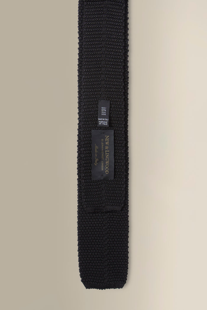 Black Knitted Silk Tie