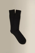 Black Mid Calf Lightweight Wool Socks
