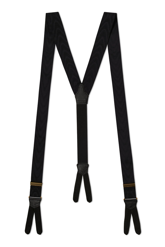 Black Moire Braid End Braces 40mm