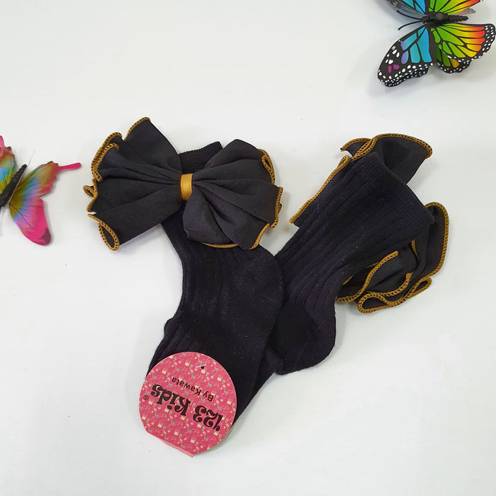Black Ribbon Long Socks ( 1-5 years old )