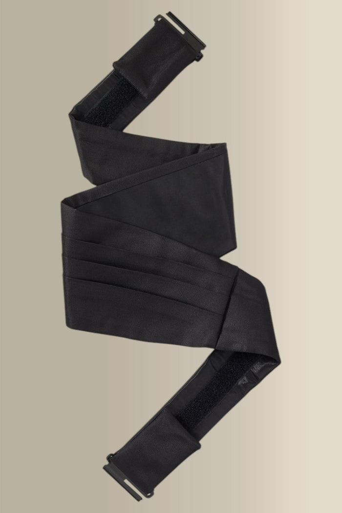 Black Silk Ribbed Cummerbund