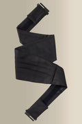 Black Silk Ribbed Cummerbund