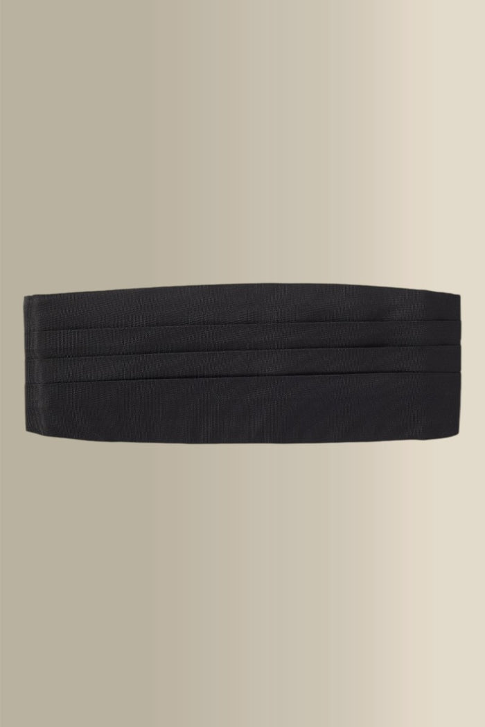 Black Silk Ribbed Cummerbund