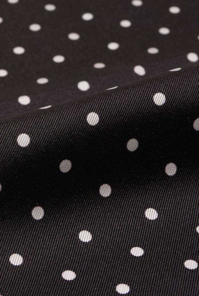 Black & White Polka Dot Silk Pocket Square