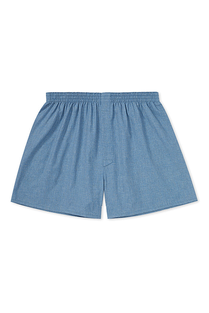Blue Cotton Boxer Shorts