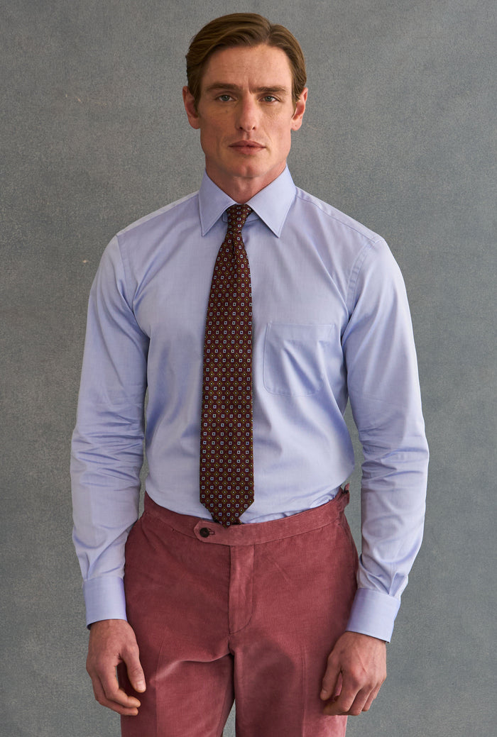 Blue Detachable Collar Standard Fit Oxford Shirt