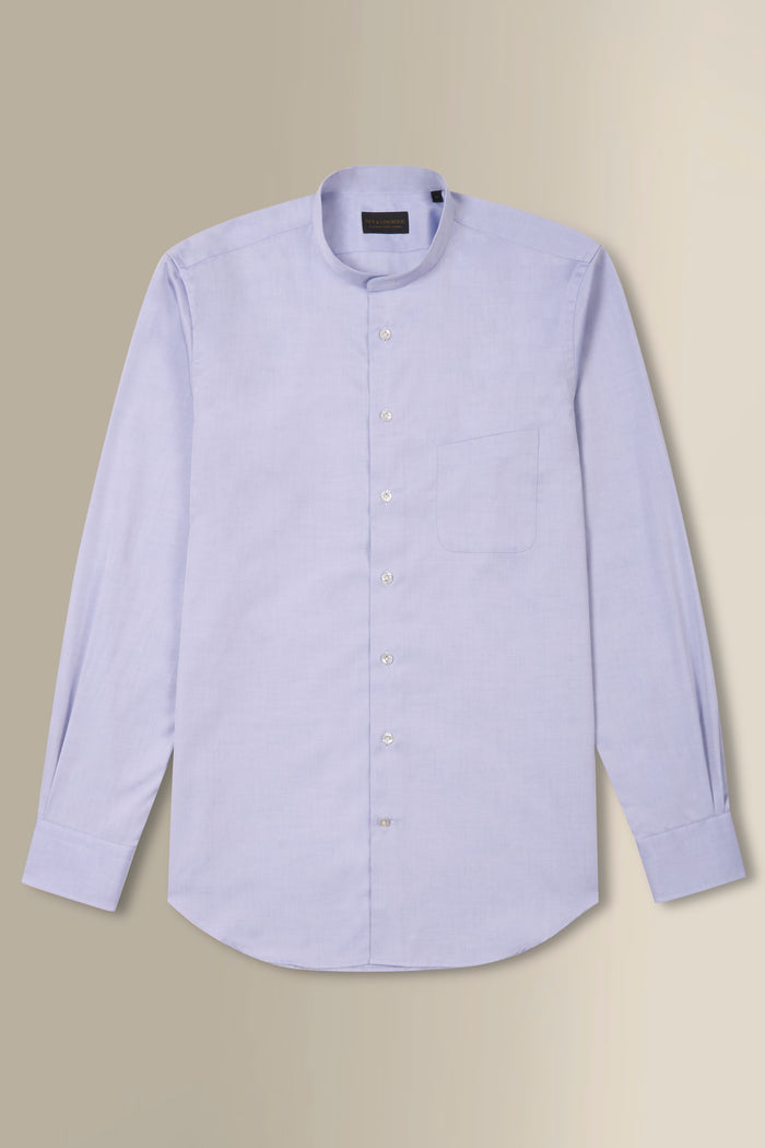 Blue Detachable Collar Standard Fit Oxford Shirt