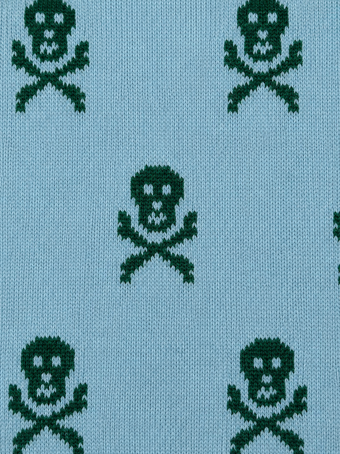 Blue & Green Heritage Skull & Crossbones Mid Calf Cotton Socks