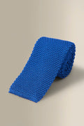 Blue Knitted Silk Tie