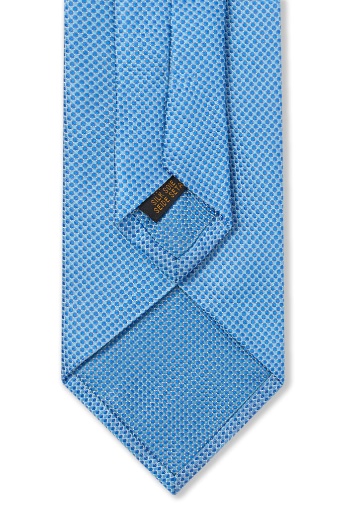 Blue Micro Pattern Woven Silk Tie