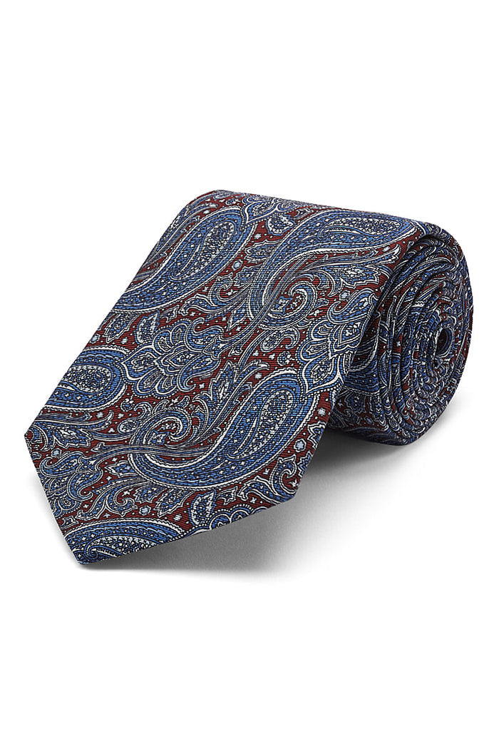 Blue & Red Paisley Silk Tie