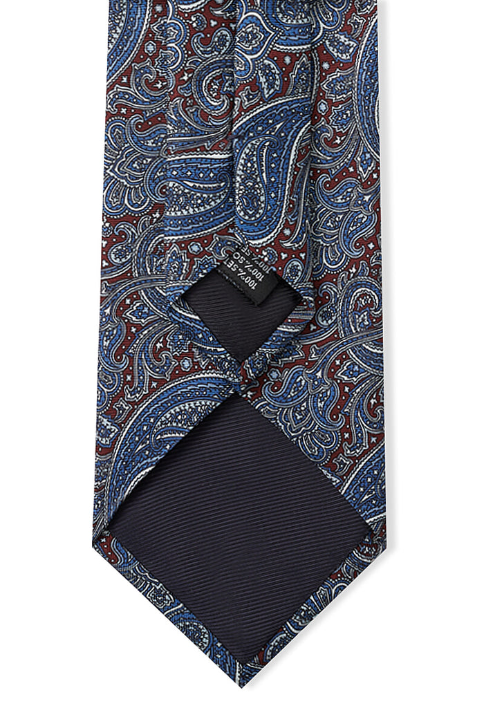 Blue & Red Paisley Silk Tie