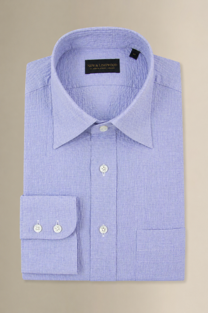 Blue Seersucker Popover Shirt