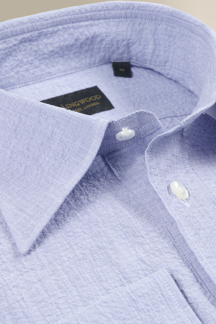 Blue Seersucker Popover Shirt