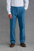 Blue Single Pleat Chinos