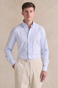 Blue Stripe Button Down Collar Tailored Fit Oxford Shirt