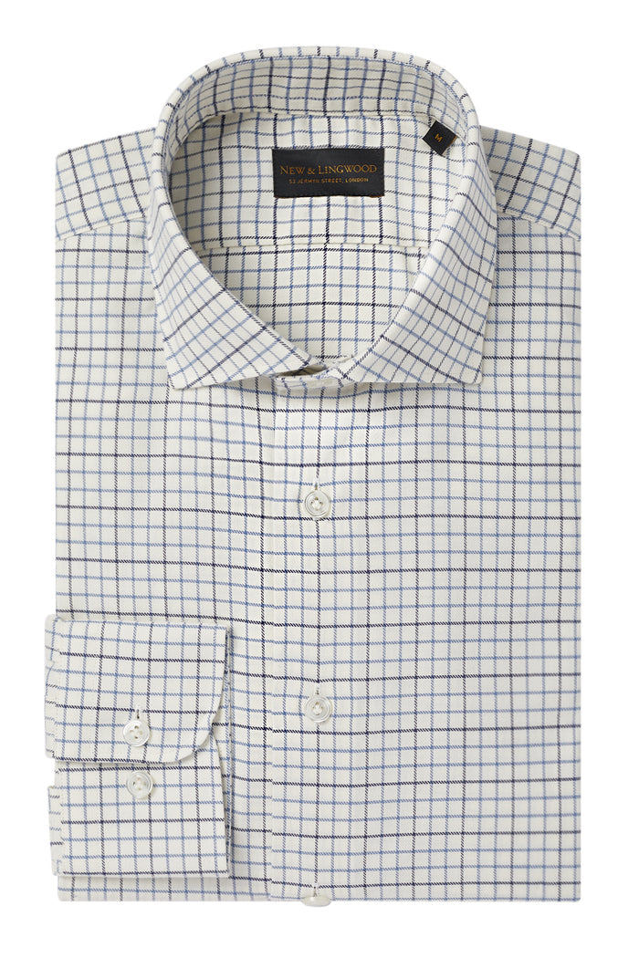 Blue Tattersall Check Soft Collar Standard Fit Shirt