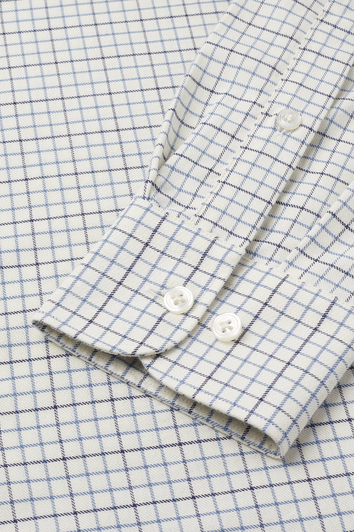 Blue Tattersall Check Soft Collar Standard Fit Shirt
