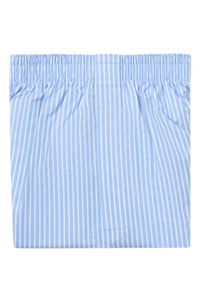 Blue & White Pencil Stripe Cotton Boxer Shorts
