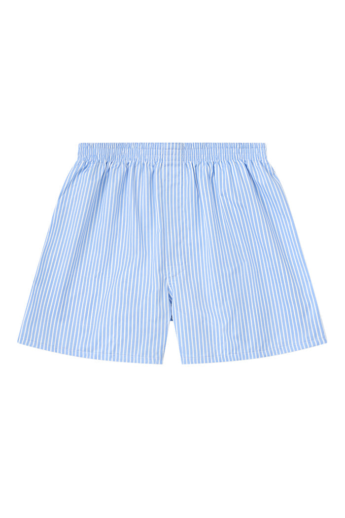 Blue & White Pencil Stripe Cotton Boxer Shorts
