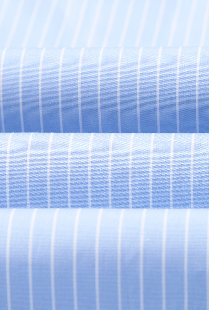 Blue & White Pinstripe St James' Collar Tailored Fit Poplin Shirt