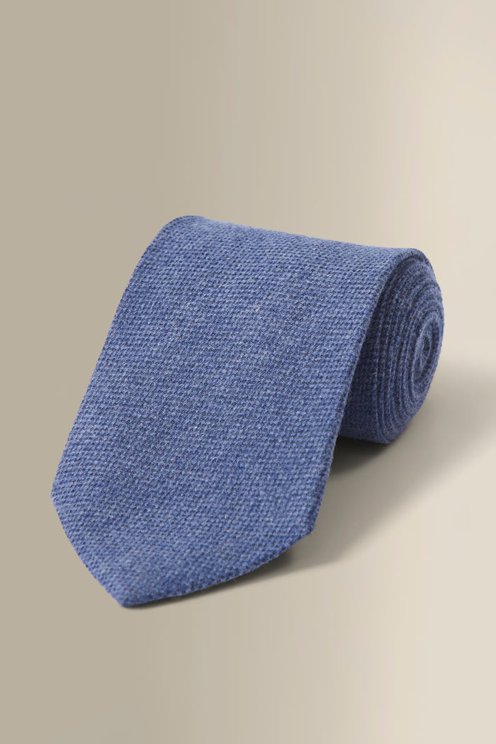 Blue Woven Cashmere Tie