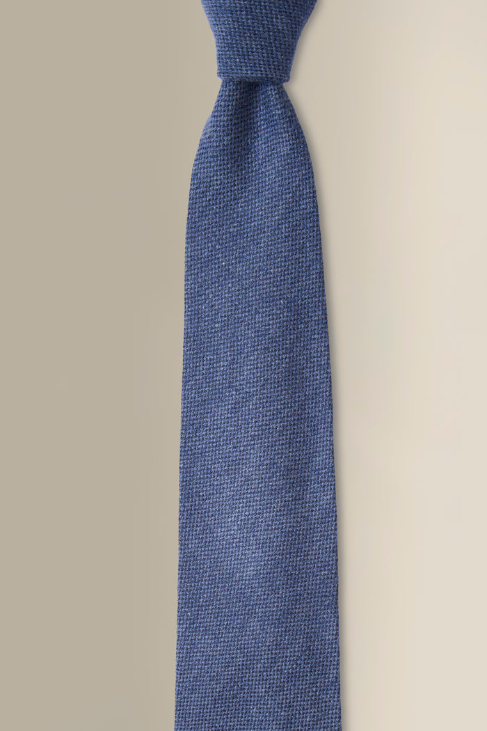 Blue Woven Cashmere Tie