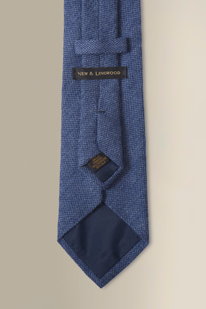 Blue Woven Cashmere Tie