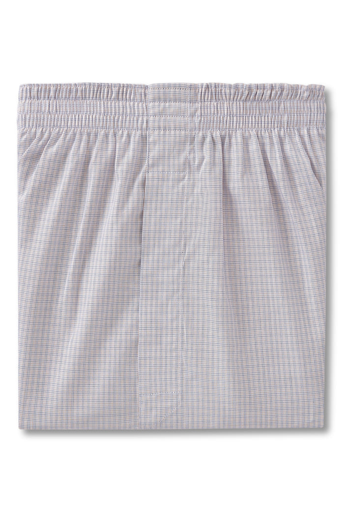 Blue & Yellow Check Cotton Boxer Shorts