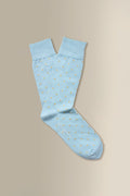Blue & Yellow Polka Dot Mid Calf Cotton Socks