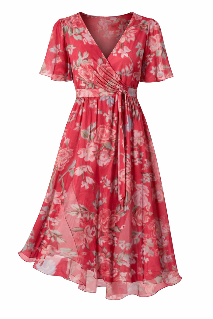Boho Midi Dress Vibrant Lightweight Soft Fabric Casual Summer Dresses
