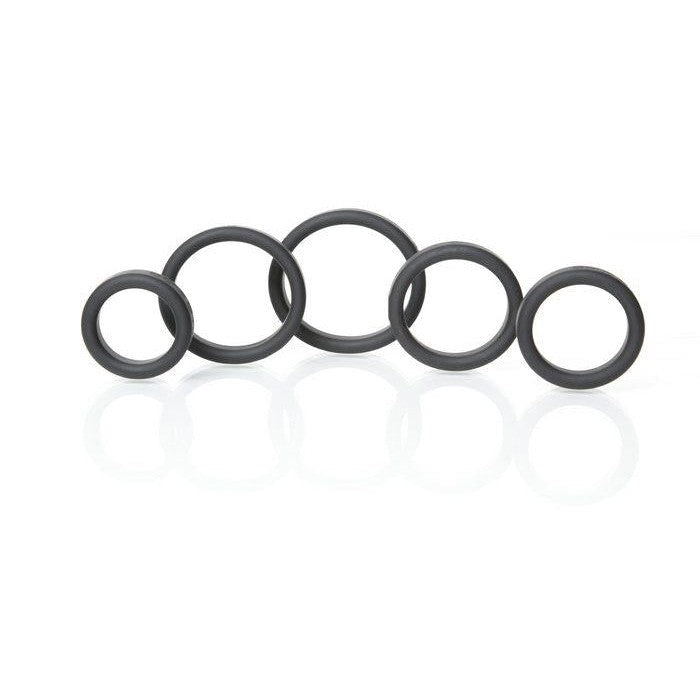 Boneyard Silicone Ring 5pc Kit Black Intimates Adult Boutique