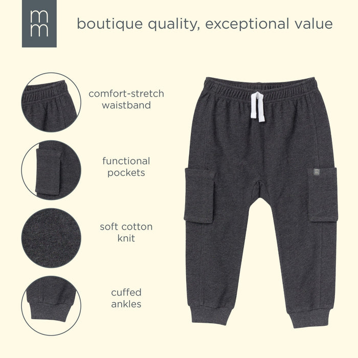 Boys Charcoal Gray Cargo Pocket Sweatpants bottoms modern moments™ by Gerber®