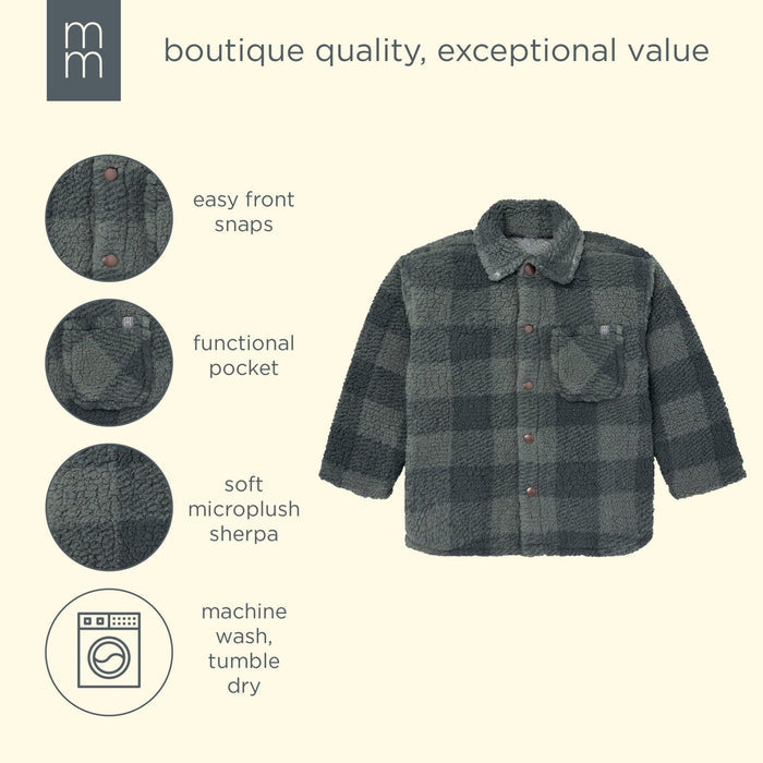 Boys Green Plaid Sherpa Jacket tops modern moments™ by Gerber®