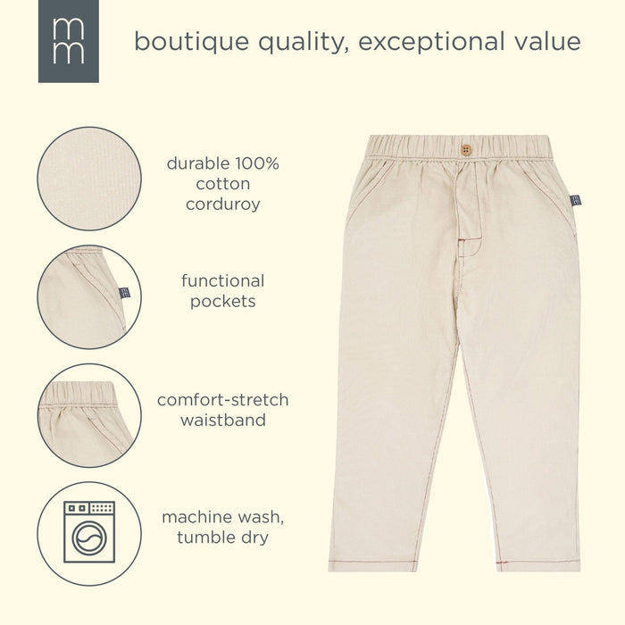 Boys Oyster Gray Corduroy Pants bottoms modern moments™ by Gerber®