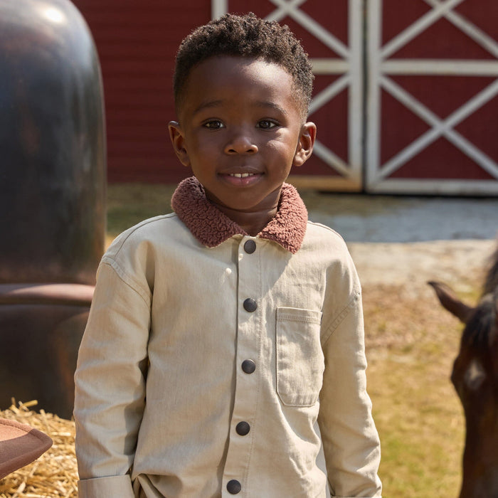 Baby Boys Oyster Herringbone Shacket Outerwear Gerber®
