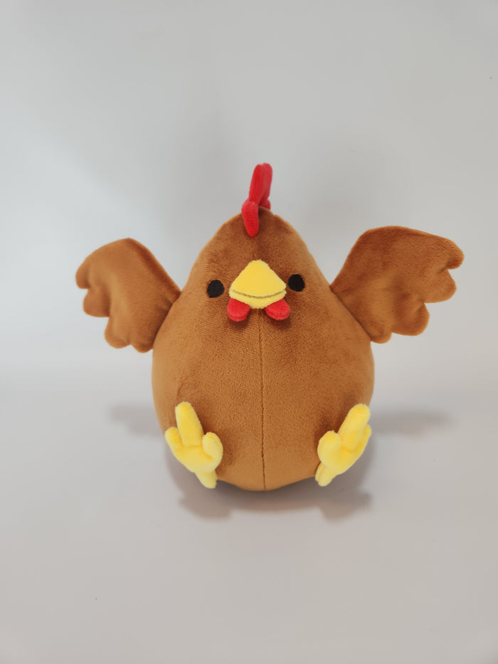 Brown chonky chicken with hats (1mm minky)