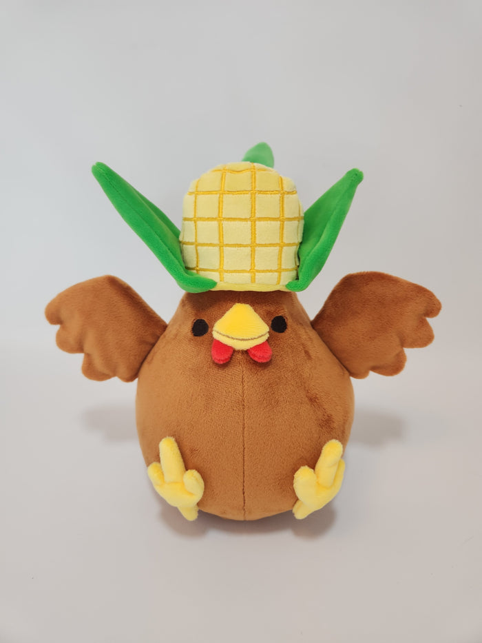 Brown chonky chicken with hats (1mm minky)