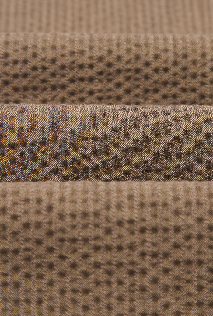 Brown Flat Front Seersucker Trousers