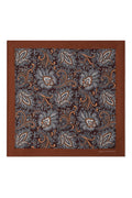 Brown Floral Paisley Silk Pocket Square