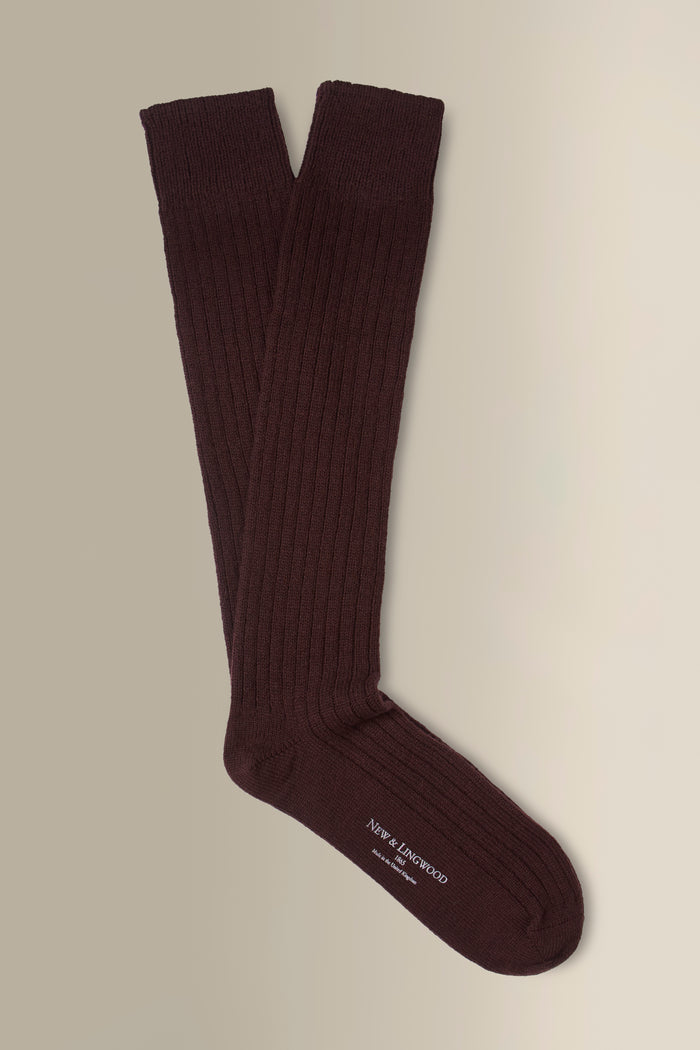 Brown Long Heavyweight Cashmere Lounge Socks