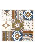 Brown & Navy Mosaic Print Cotton Bandana