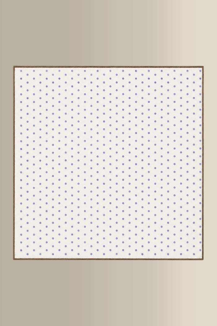 Brown & Navy Polka Dot Linen Pocket Square