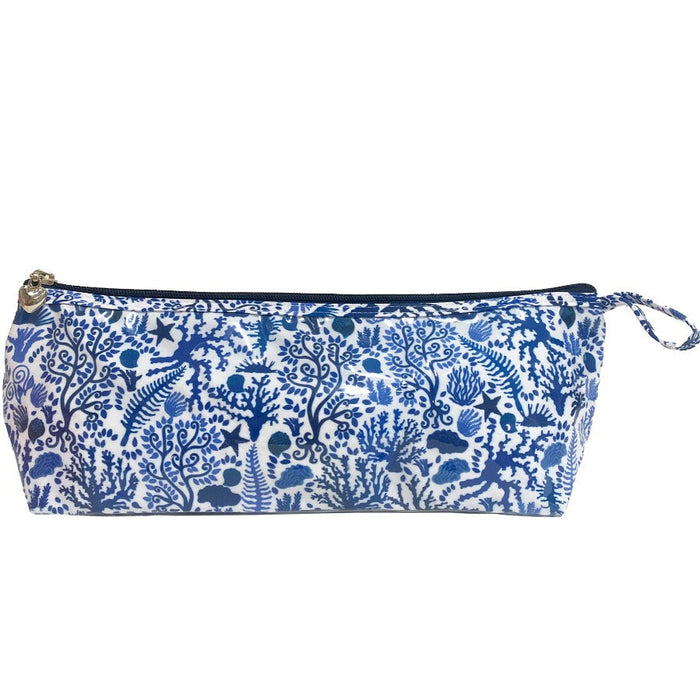 Brush Bag (Long), Seashells (Blue)