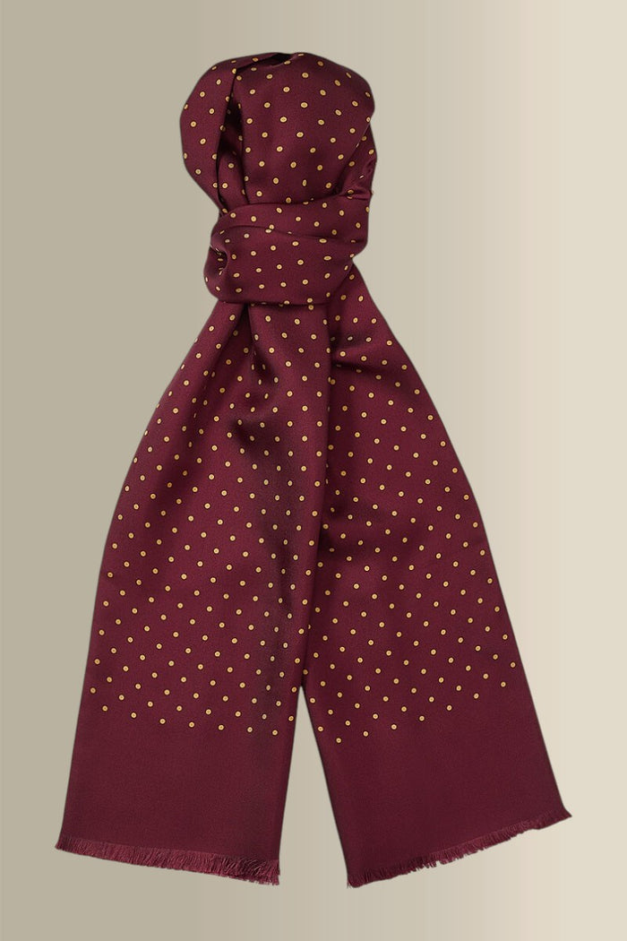 Burgundy Antique Spotted Silk Scarf