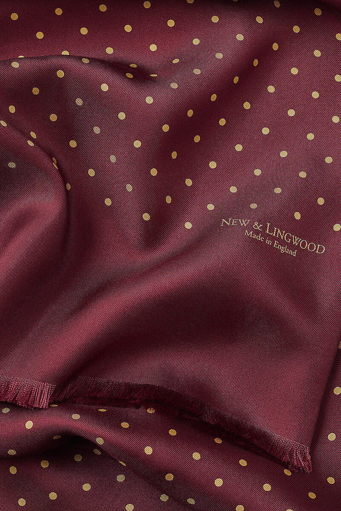Burgundy Antique Spotted Silk Scarf