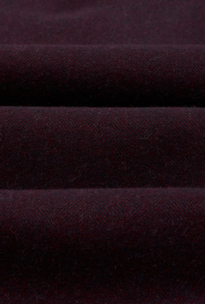 Burgundy Cutaway Collar Standard Fit Flannel Shirt