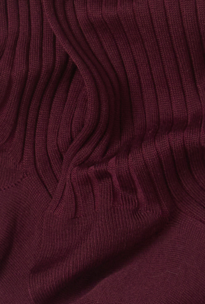 Burgundy Mid Calf Cotton Socks